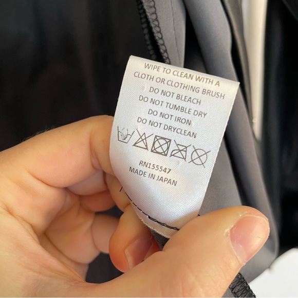 Elaine Kim Black Faux Leather Shirt Snap Button Down Collared Long Sleeve Size L - Picture 9 of 12